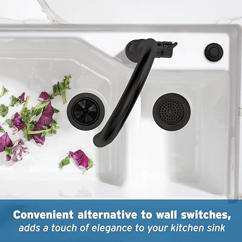 InSinkErator Blende matt-schwarz für pneumatischen Drucktaster / Balgtaster – SinkTop Switch Push Button STC-MTBLK - 3