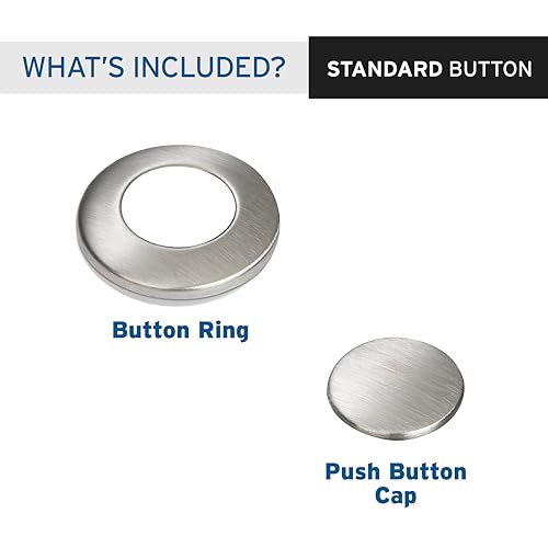 InSinkErator Blende Satin Nickel für pneumatischen Drucktaster / Balgtaster – SinkTop Switch Push Button STC-SN - 2