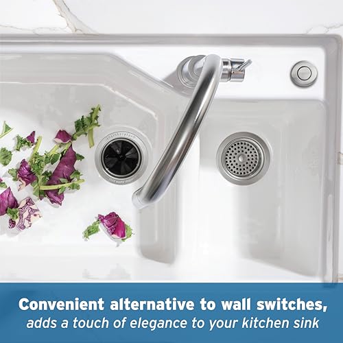 InSinkErator Blende Satin Nickel für pneumatischen Drucktaster / Balgtaster – SinkTop Switch Push Button STC-SN - 3